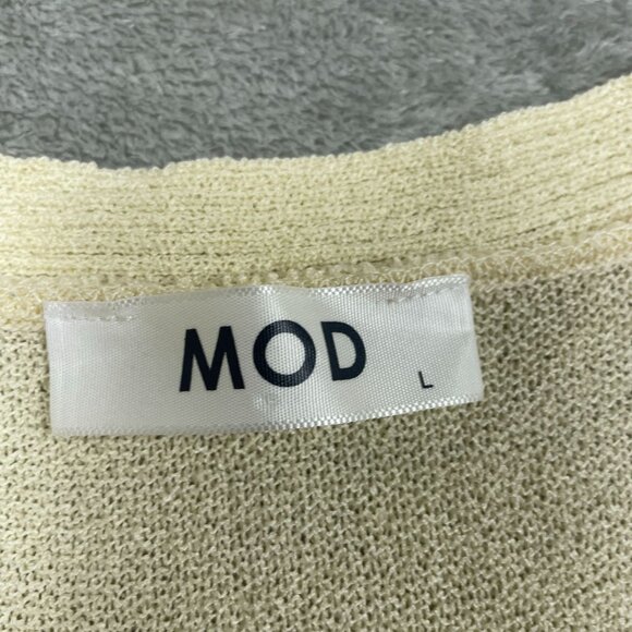 Mod Womens Long Sleeve Knit Sweater Tunic Beige Size L Lightweight a0956 - Picture 2 of 9